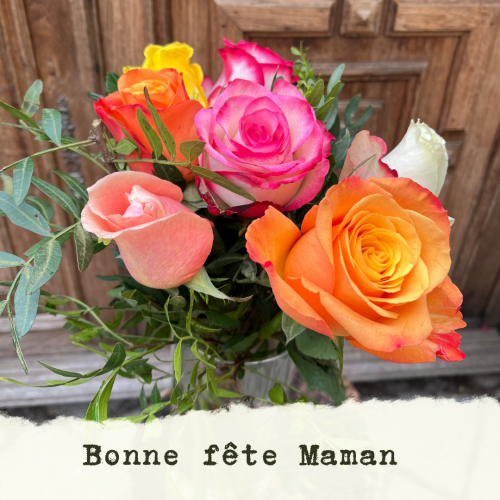 Bouquet de roses multicolores