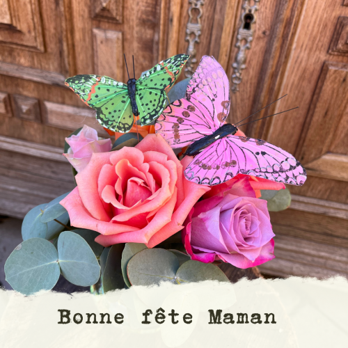 Roses et papillons